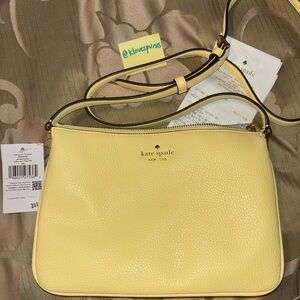 Kate Spade Leila Triple Gusset Crossbody Bag Yellow Mar NWT Rare color